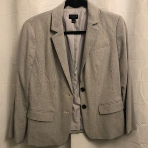 Ann Taylor Blue Seersucker 2 Button Blazer